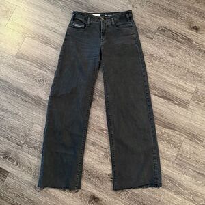 Pilcro Bow Leg Cut Off Jeans